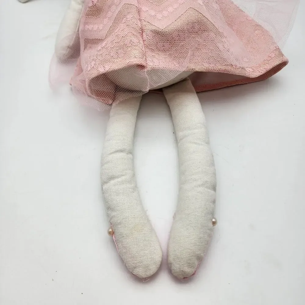 Linen Ballerina Bunny Plush Figurine 22